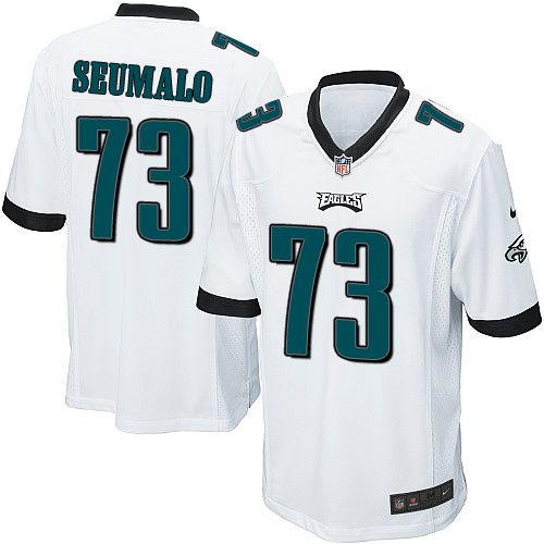 Men's Game Isaac Seumalo Nike Jersey White Road - #73 NFL Philadelphia Eagles